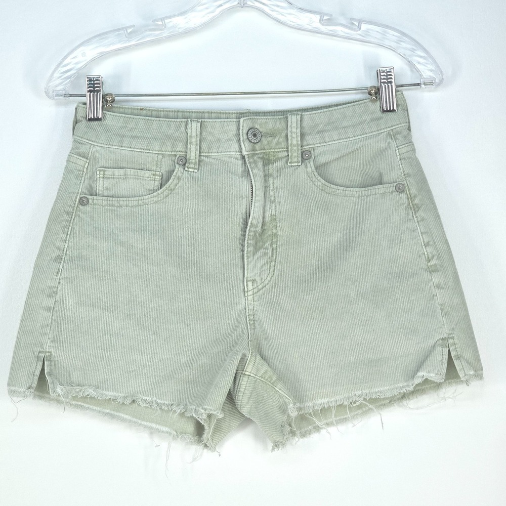 American Eagle Corduroy Shorts Womens 4 Frayed Raw Hem Stretch Summer Comfort